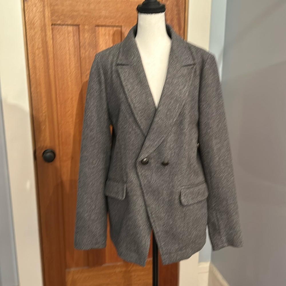 Elizabeth and James double breasted wool blazer, size large